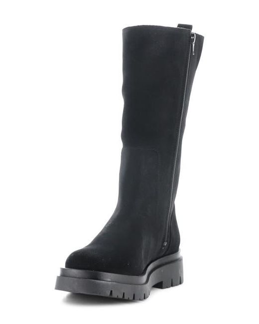Bos. & Co. Black Suede Wool-Lined Platform Boots