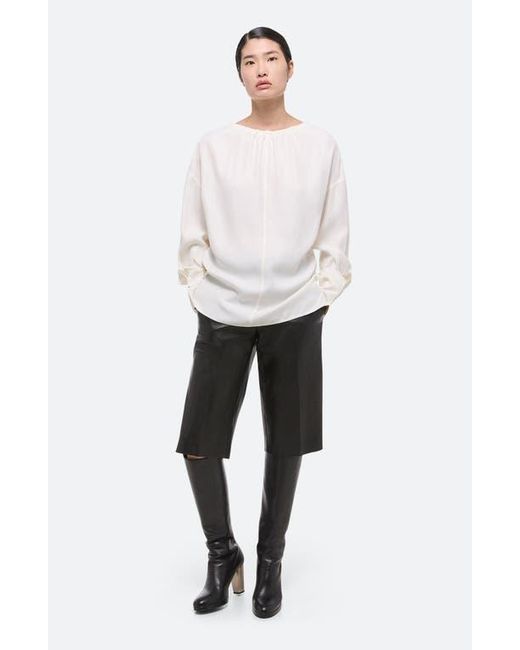 Helmut Lang White Reversible Long Sleeve Drawstring Top