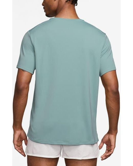 Nike Green Dri-Fit Uv Miler Short Sleeve Running Top for men