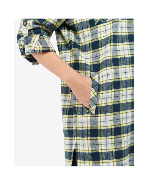 Barbour Multicolor Lunan Plaid Long Sleeve Cotton Flannel Shirtdress