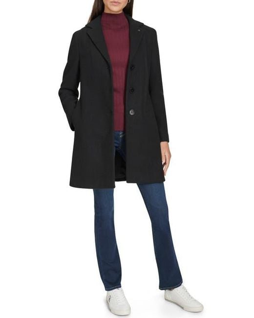Calvin Klein Black Classic Notch Lapel Coat