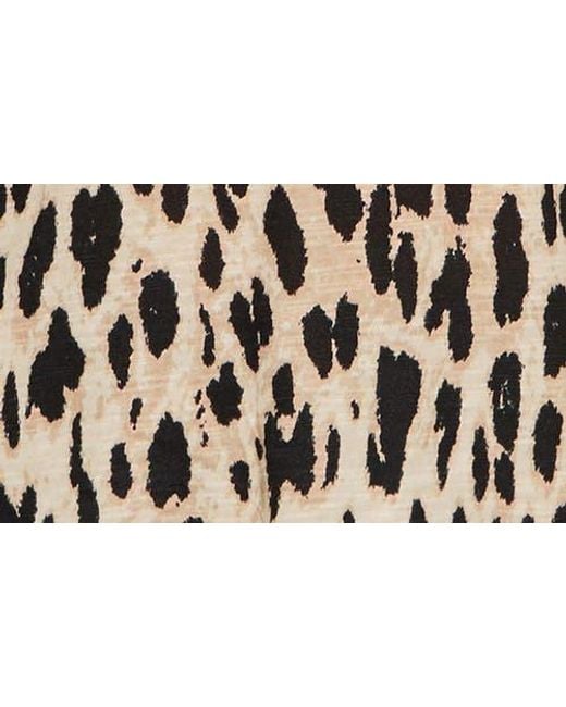 Sanctuary Black Print Split Neck Knit Top