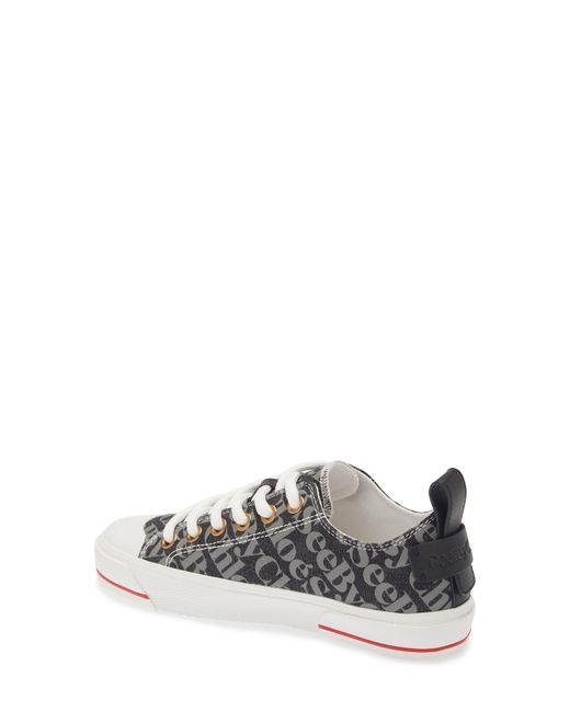 See By Chloé White Printed Canvas Low Top Sneaker