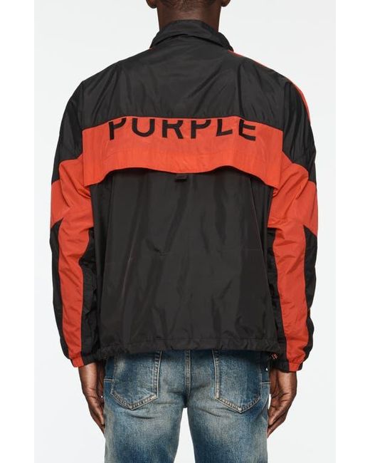 Purple Brand Black Colorblock Nylon Jacket for men