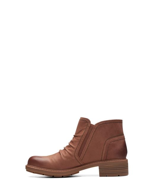 Clarks Hearth Dove Bootie in Brown Lyst