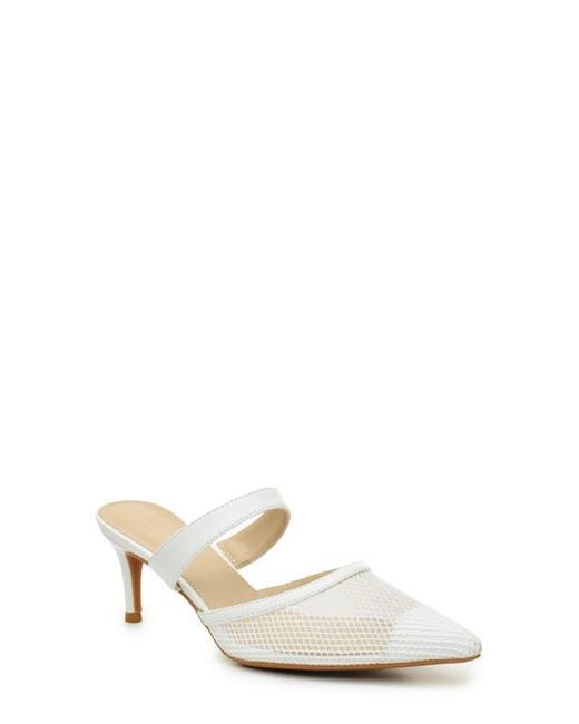 Nicole Miller White Mesh Mule