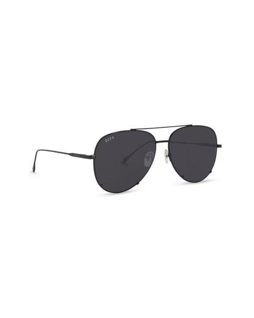 DIFF Black Scarlett Oversized Aviator Sunglasses