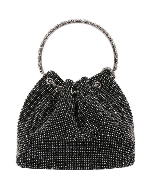 BERNESS Black Rhinestone Ring Handle Bag