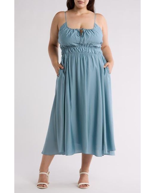 Joie Elena Tie Keyhole Midi Sundress in Blue Lyst