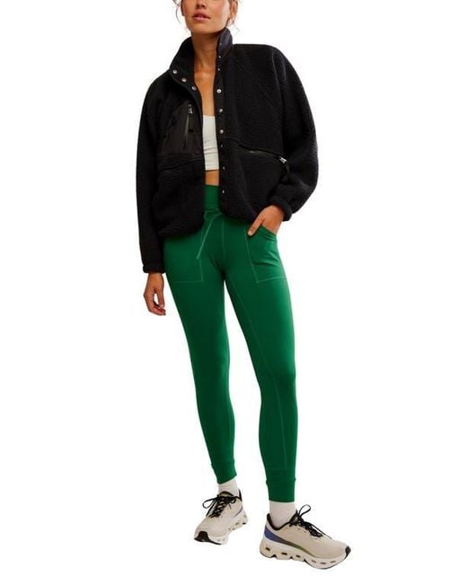 Free People Green Solid Never Better Joggers