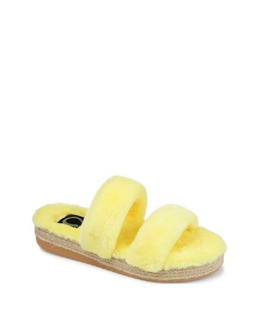 Journee Collection Yellow Journee Relaxx Faux Fur Slipper