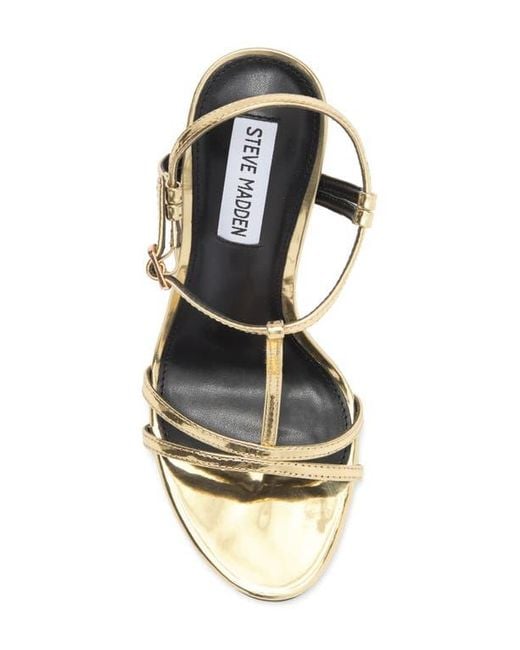 Steve Madden Deeva T-Strap Sandal in Metallic | Lyst