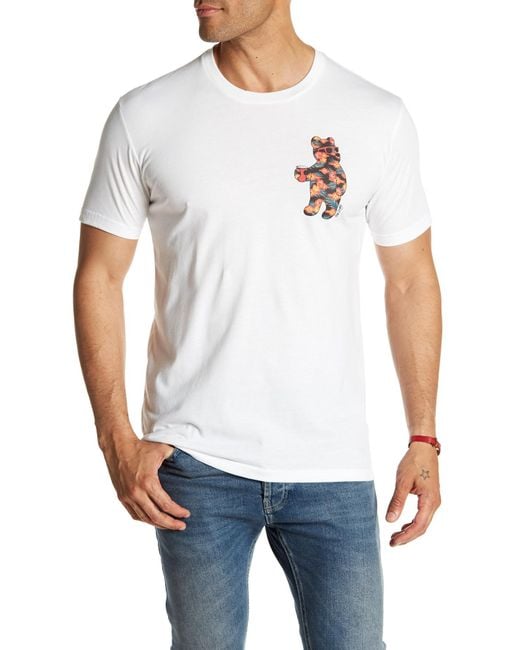 Riot Society White Tropical Bear Graphic Tee for men
