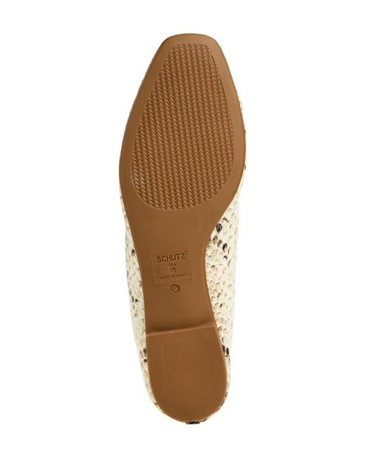 SCHUTZ SHOES Natural Arissa Snakeskin Embossed Ballet Flat