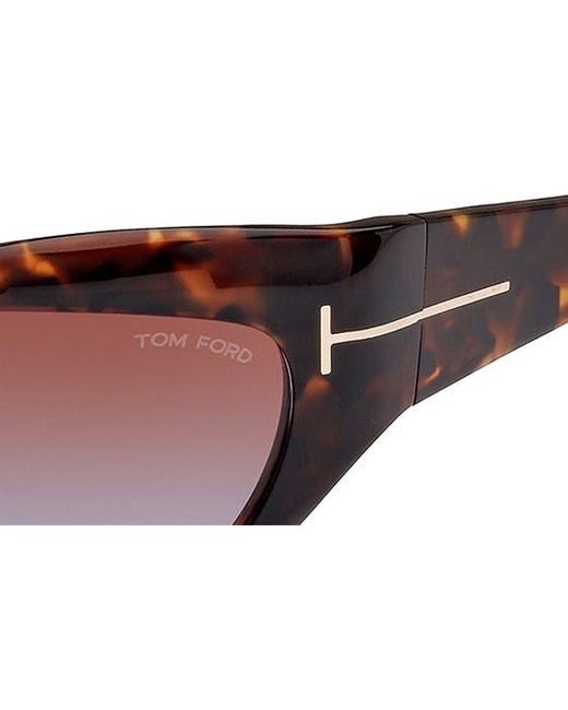 Tom Ford Brown Brianna 55mm Gradient Cat Eye Sunglasses