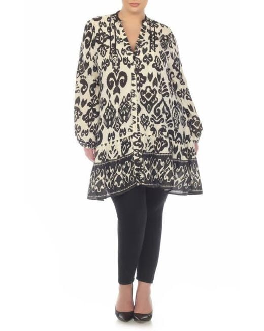 Boho Me Black Button Front Tunic