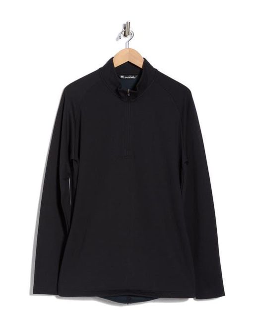 Travis Mathew Black Upgraded Quarter Zip Pullover for men