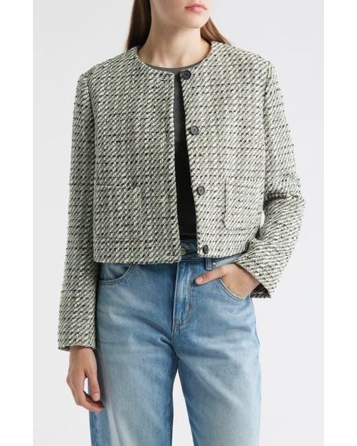 Boss Gray Tweed Crop Jacket