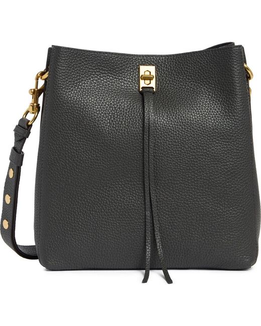 Rebecca Minkoff Black Darren Pebbled Leather Shoulder Bag