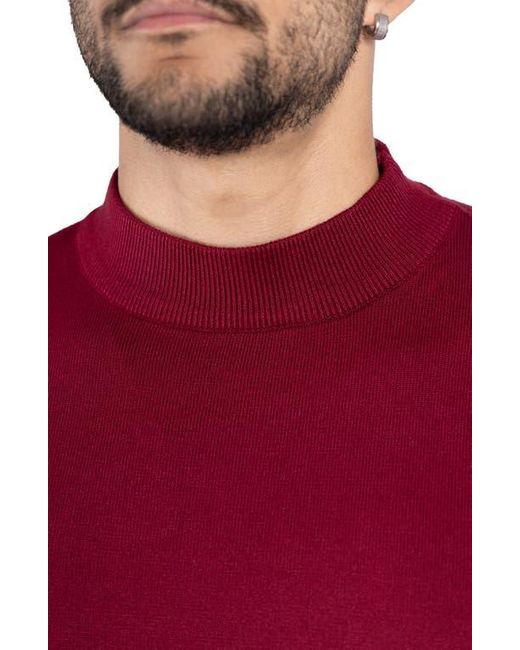 Xray Jeans Red Mock Neck Knit Sweater for men