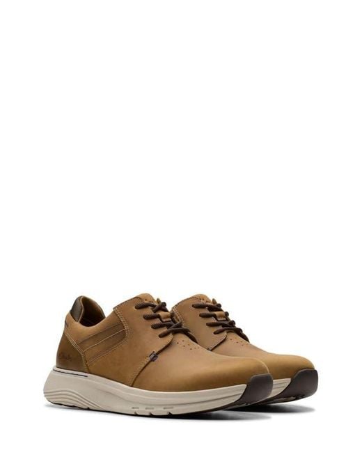 Clarks Brown Leather Debry Sneakers With Contoured Footbed for men