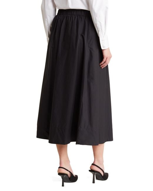 Ellen Tracy Black Cotton Poplin Skirt