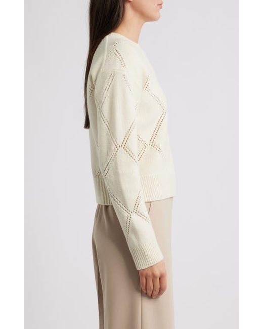 Vince Natural Texture Argyle Wool Sweater