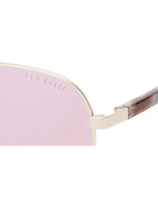 Ted Baker Pink 57mm Aviator Sunglasses