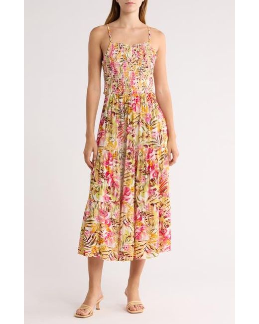 Rip Curl White Copacabana Smocked Midi Sundress