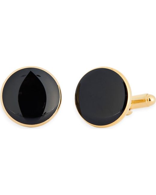 James Michael Black Lacquer Round Cuff Links for men