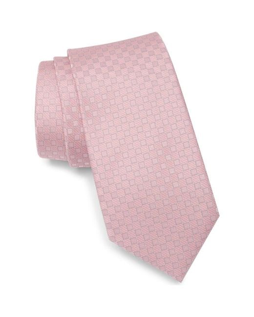 Calvin Klein Pink Celia Grid Tie for men