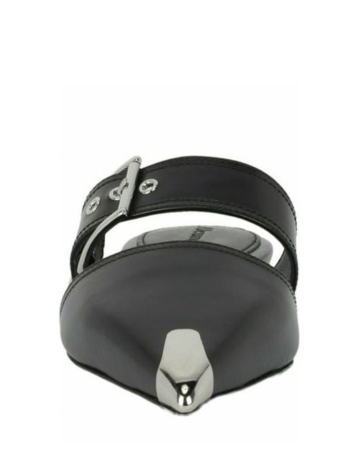 McQueen Black Punk Pointed Toe Flat