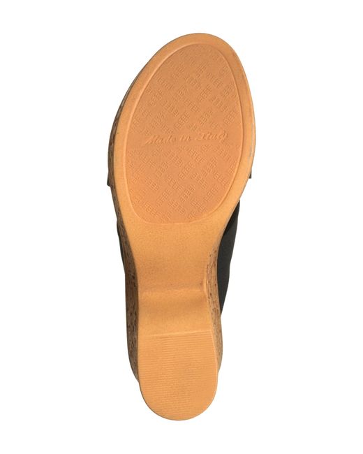 Italian Shoemakers Black Crisscross Platform Slide Sandal