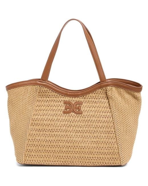 Sam Edelman Brown Ilsie Large Raffia Tote Bag
