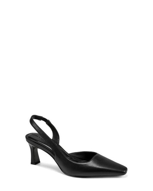 Karl Lagerfeld Black Sheenz Pointed Toe Slingback Pump