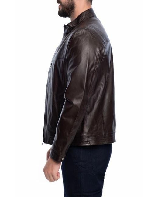 VELLAPAIS Black Lisbon Leather Jacket for men