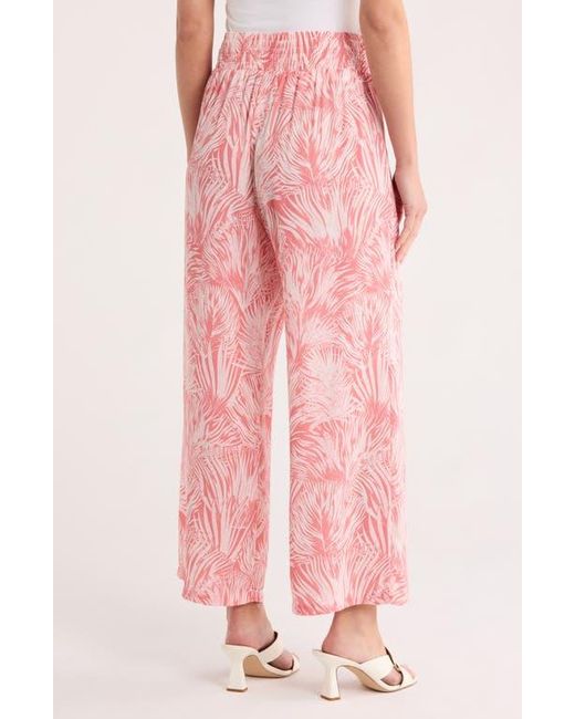 Nicole Miller Pink Print Pull On Pants