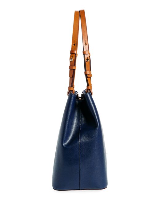 Dooney & Bourke Blue Briana Leather Shoulder Bag With Zip Pouch