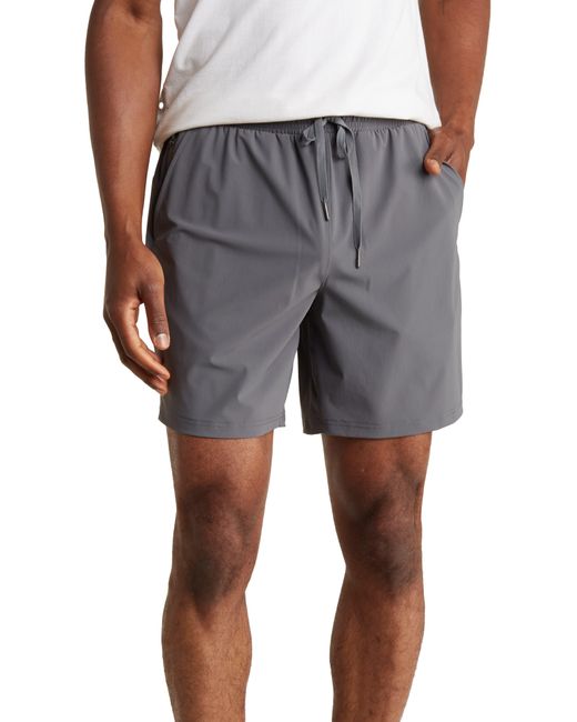 90 Degrees Gray Warp Sonic 7" Active Shorts for men