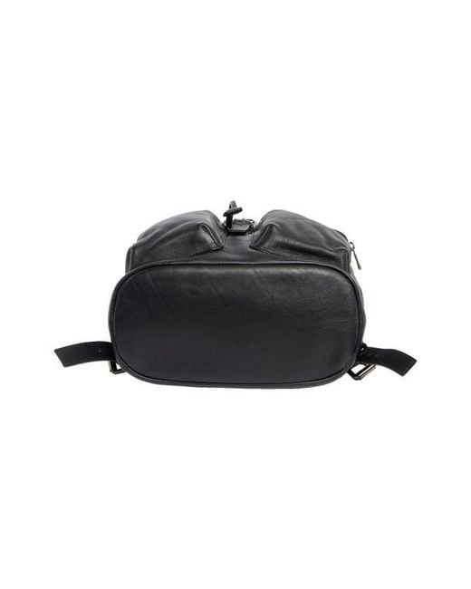 Longchamp Black Lc3D Medium Leather Backpack