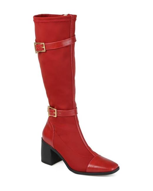 Journee Collection Red Gaibree Buckle Boot