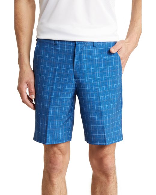 PGA TOUR Blue Plaid Golf Shorts for men
