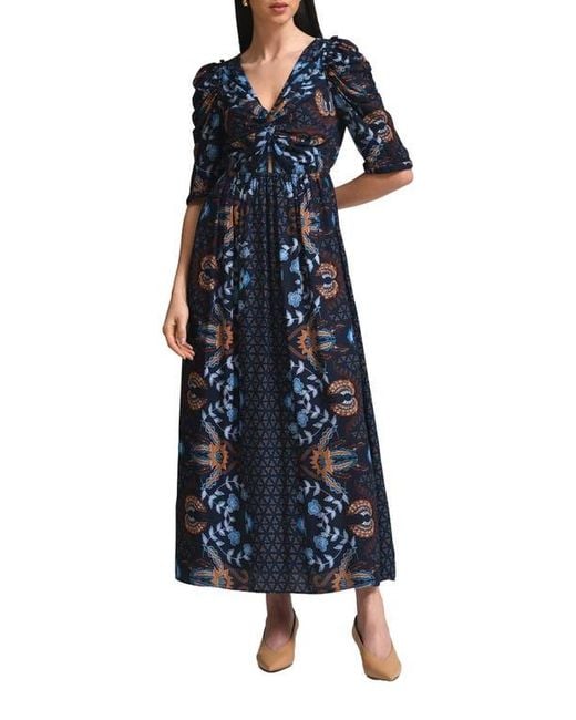 celina moon maxi dress Women's Blue Flavian Printed Crafted from soft viscose twill with a comfortable lining Meet the Celina Moon dress