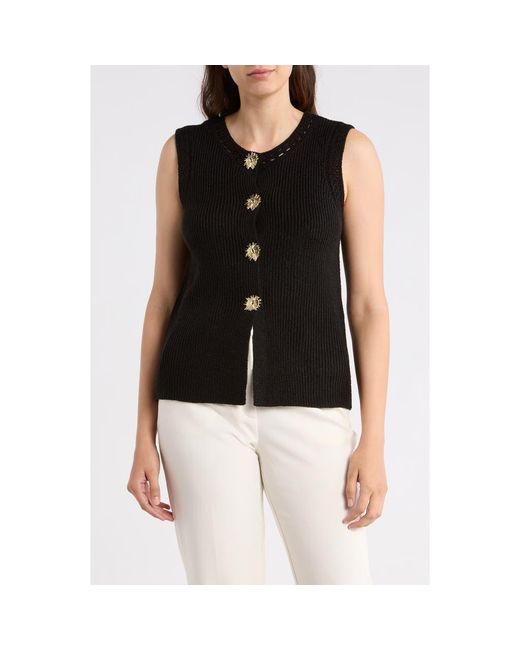 Gemma Jane Black Button-Up Sweater Vest