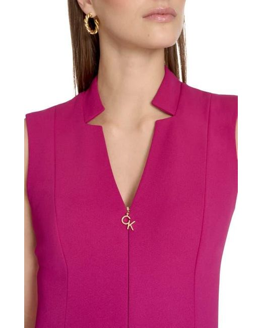 Calvin Klein Pink Zip Front A-Line Dress