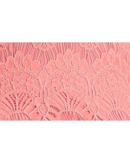 Love By Design Pink Lace Long Sleeve Midi Dress