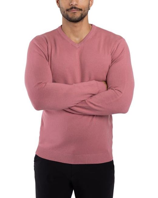 Xray Jeans Pink V-Neck Rib Knit Sweater for men