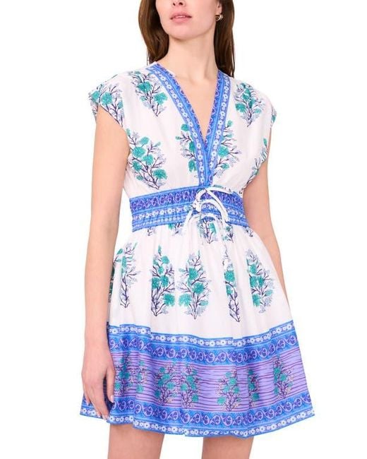 Cece Cap Sleeve Minidress in Blue | Lyst