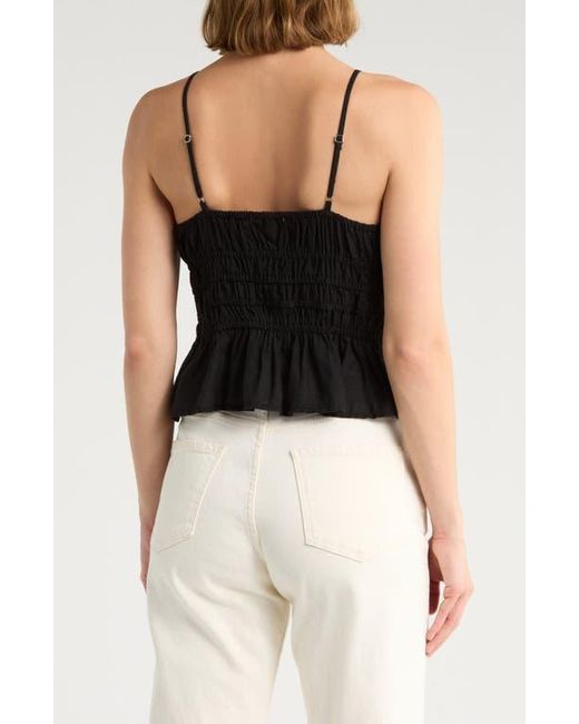 NSR Black Strappy Ruched Camisole