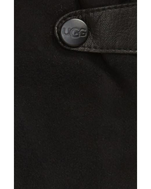 Ugg Black Genuine Shearling Lined Leather Tech Gloves for men